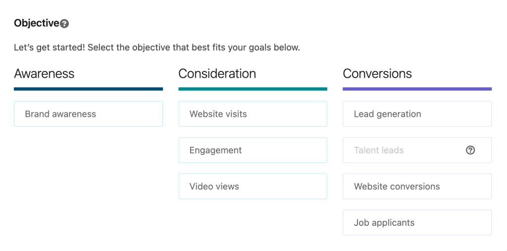 Step 3 select your ad objective