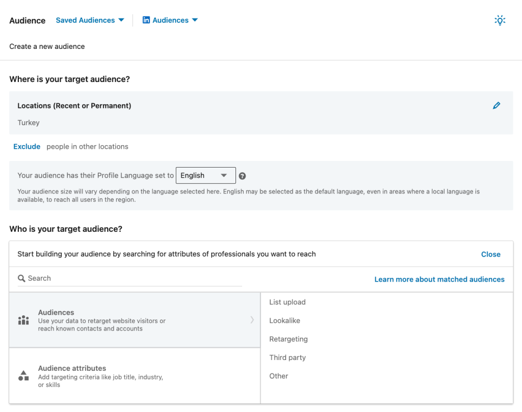 Step 4 choose your target audience