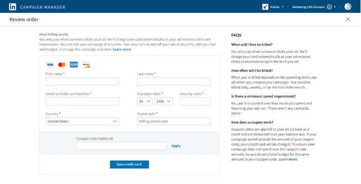 Step 8 Provide payment info