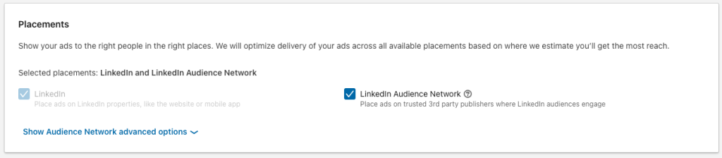 The next step is to choose your ad placement